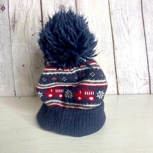 First steps Navy blue red white beanie Toddler Beanie size 12-24months